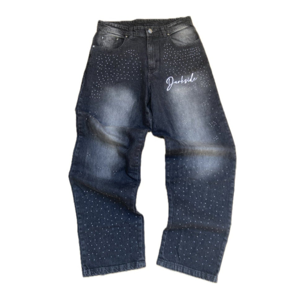 DENIM RHINESTONE BLACK